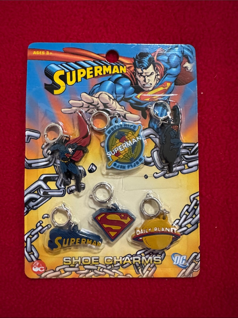 🎁 NEW 6 Superman Shoe Charms Jewelry Necklace Bracelet